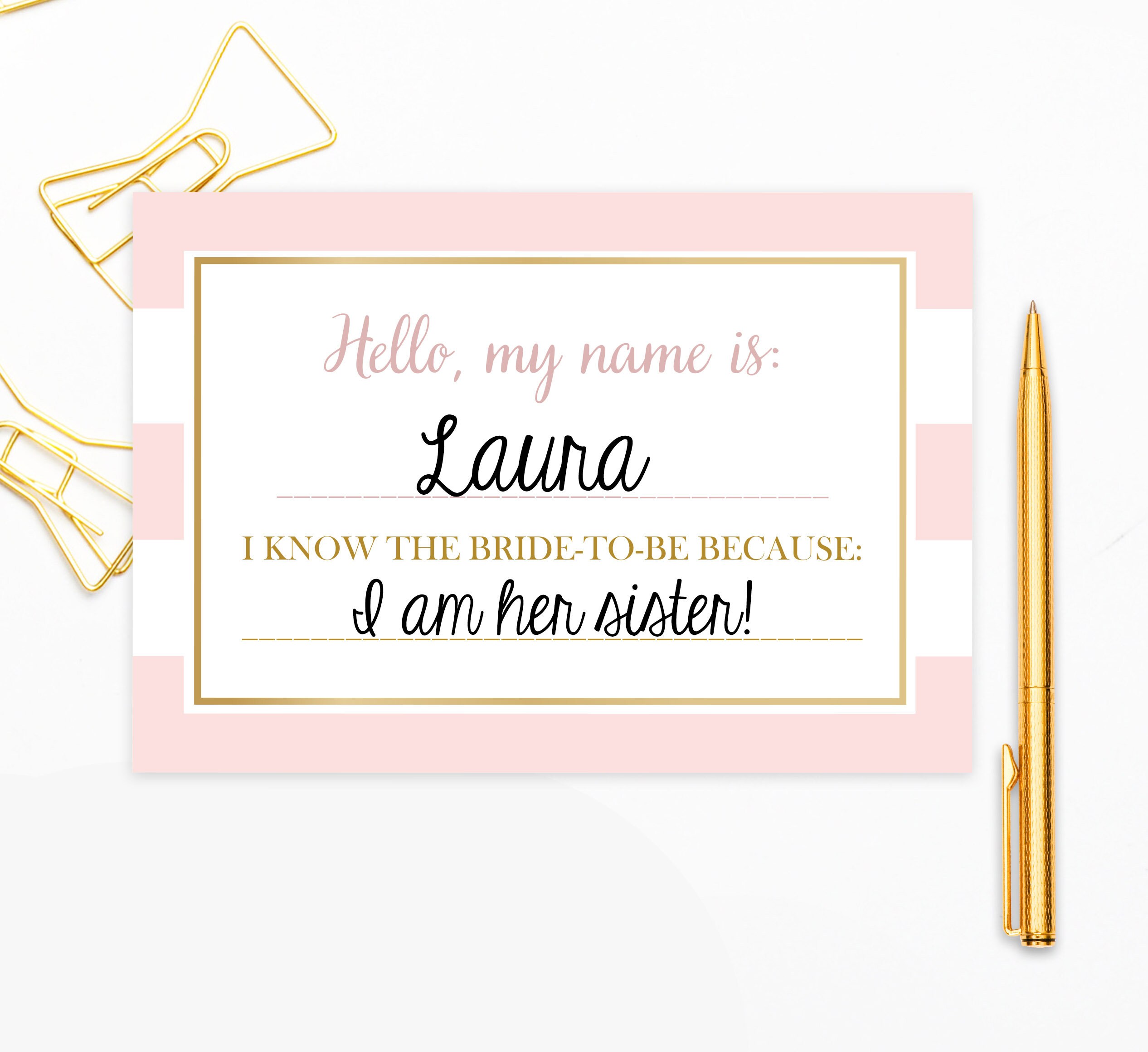 Name Stickers Name Tags Bridal Shower Wedding Shower Etsy