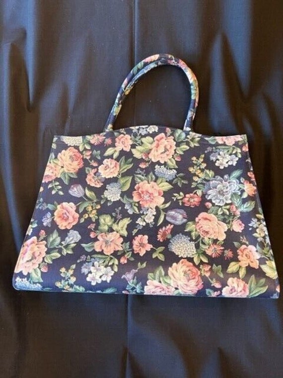 Vintage Floral Fabric Margaret Smith Handbag 1960s
