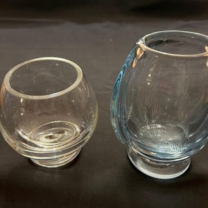 Vintage Kosta Boda Set of 2 Heavy Glass Vases
