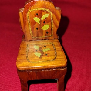 Vintage Doll Furniture 1:12 Wood Chair