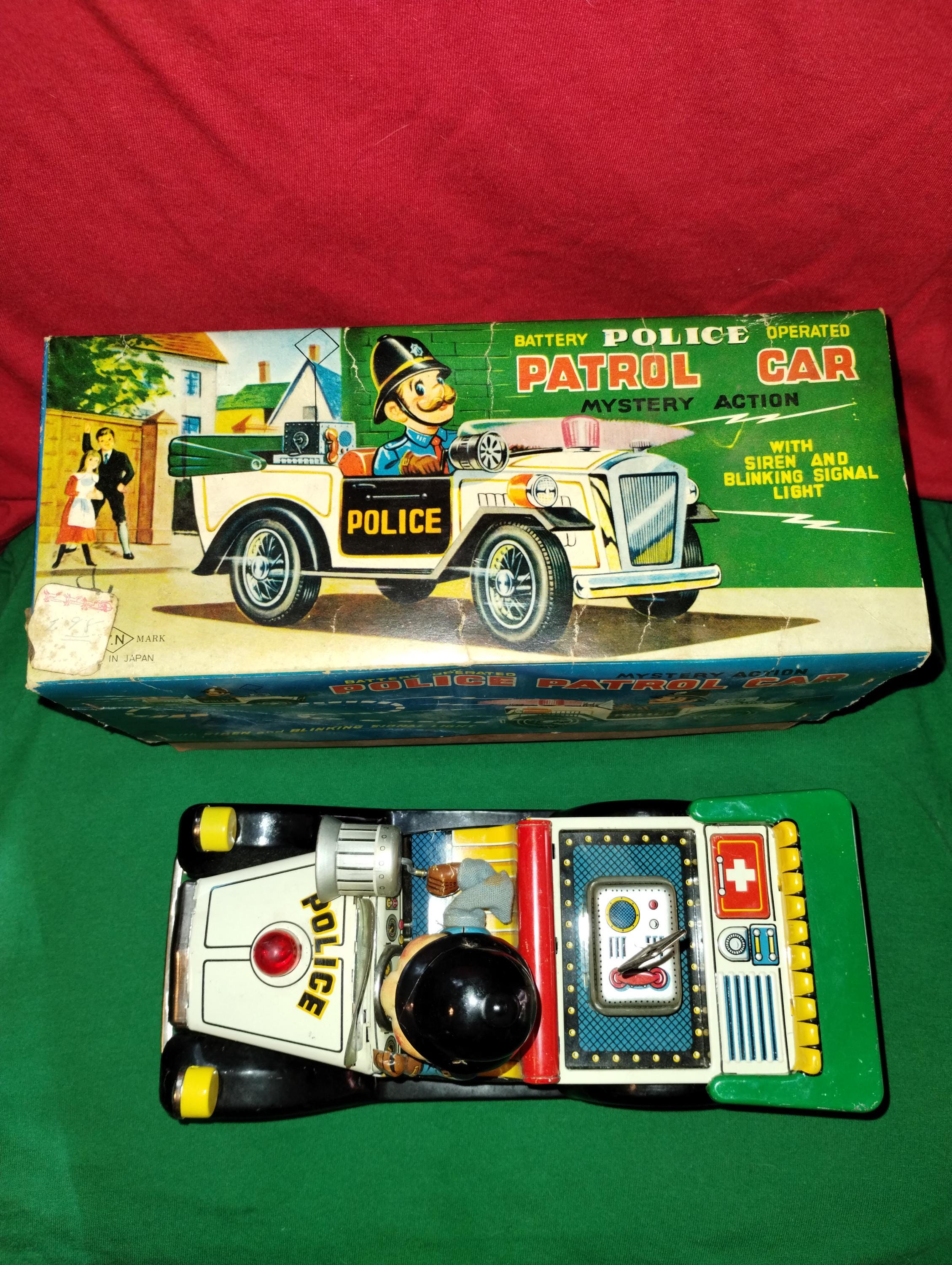 Vintage Nomura TN Japan Police No. 5 Tin Car Working Siren Mystery