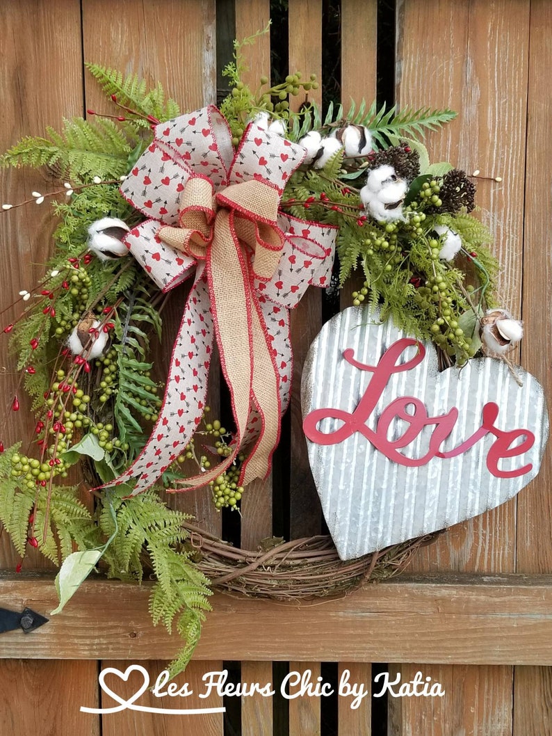Valentine S Day Wreath For Front Door Farmhouse Wreath Primitive Wreath Spring Wreath Farmhouse Decor Valentine S Decor Rustic Wreath