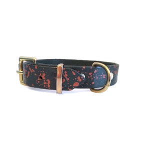 Hundehalsband aus Leder, handgemachtes Hundehalsband, olive und kupfer splatter Hundehalsband, Lederhalsband, Haustierhalsband, Hundehalsband solid BH