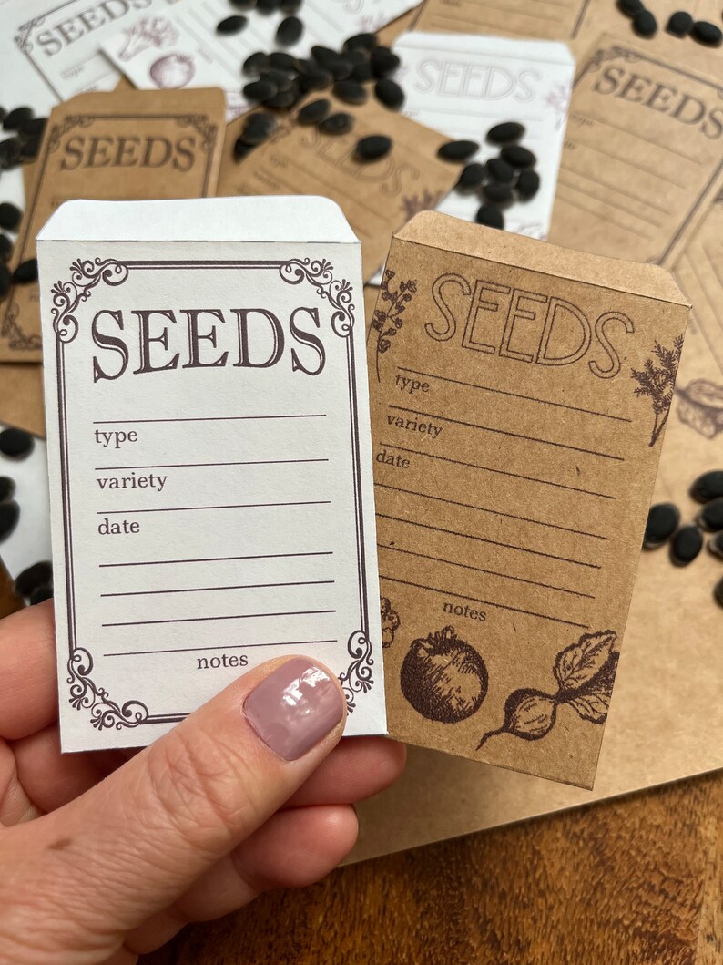 DIY Seed Packets Printable Seed Saving Envelopes 2 Designs Etsy
