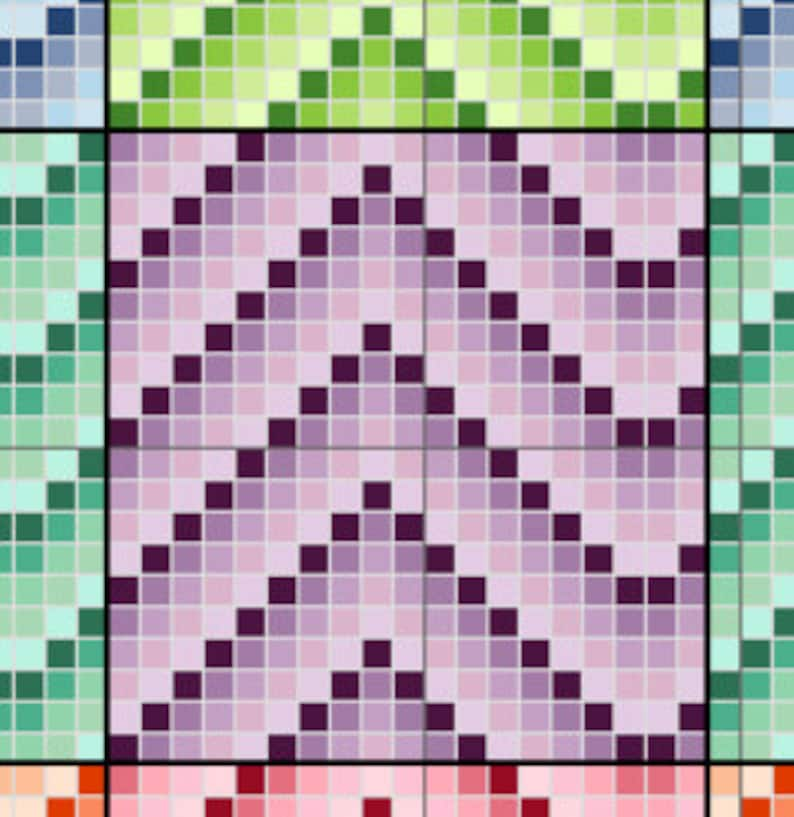 Colored chevron cross stitch pattern image 2