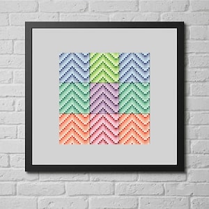 Colored chevron cross stitch pattern image 1