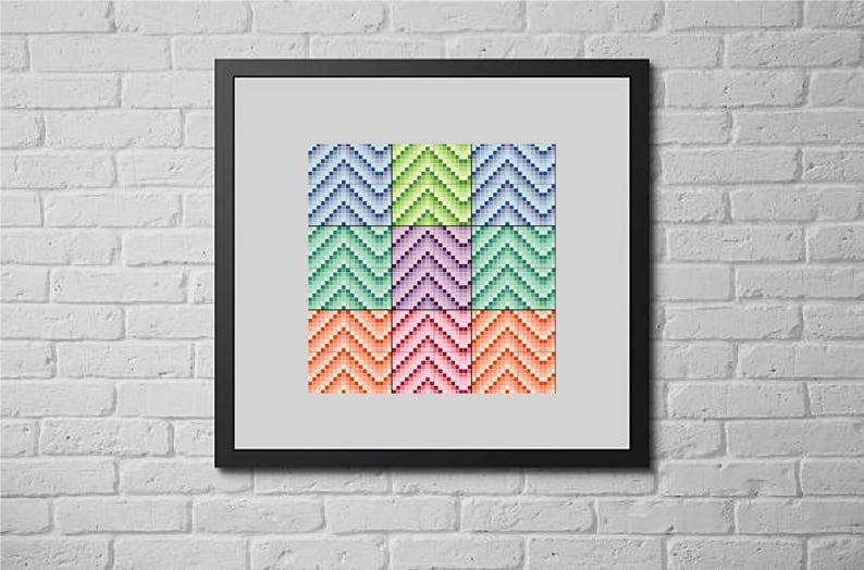 Colored chevron cross stitch pattern image 1