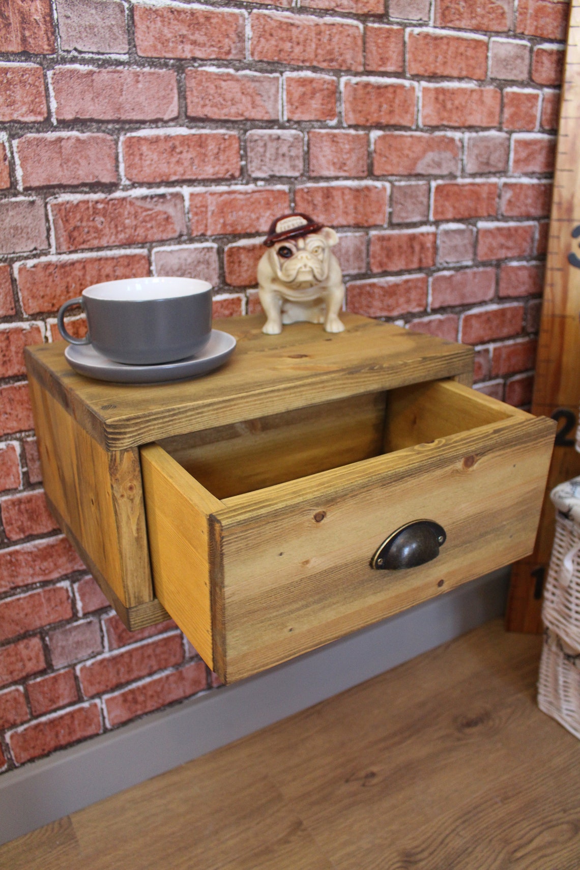 Handmade Bespoke Rustic Industrial Side Table / Wall Mounted Etsy