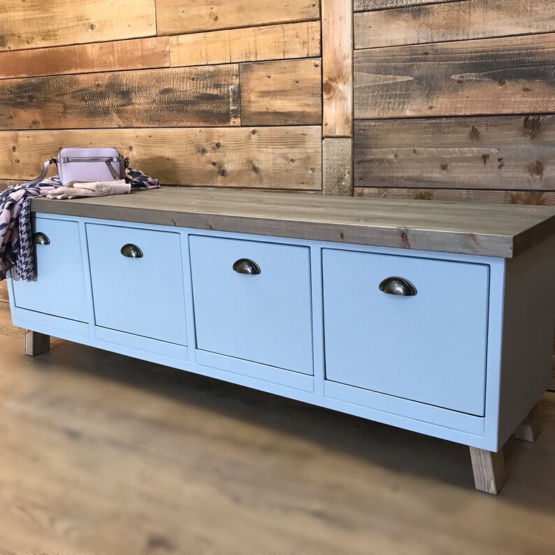 Pine Storage Bench With Drawers Pine Storage Bench With Drawers