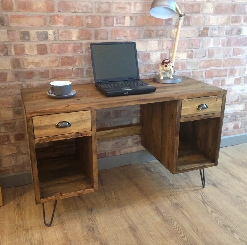 Rustic Industrial Style Vintage Retro Office Desk Tablewith Etsy UK