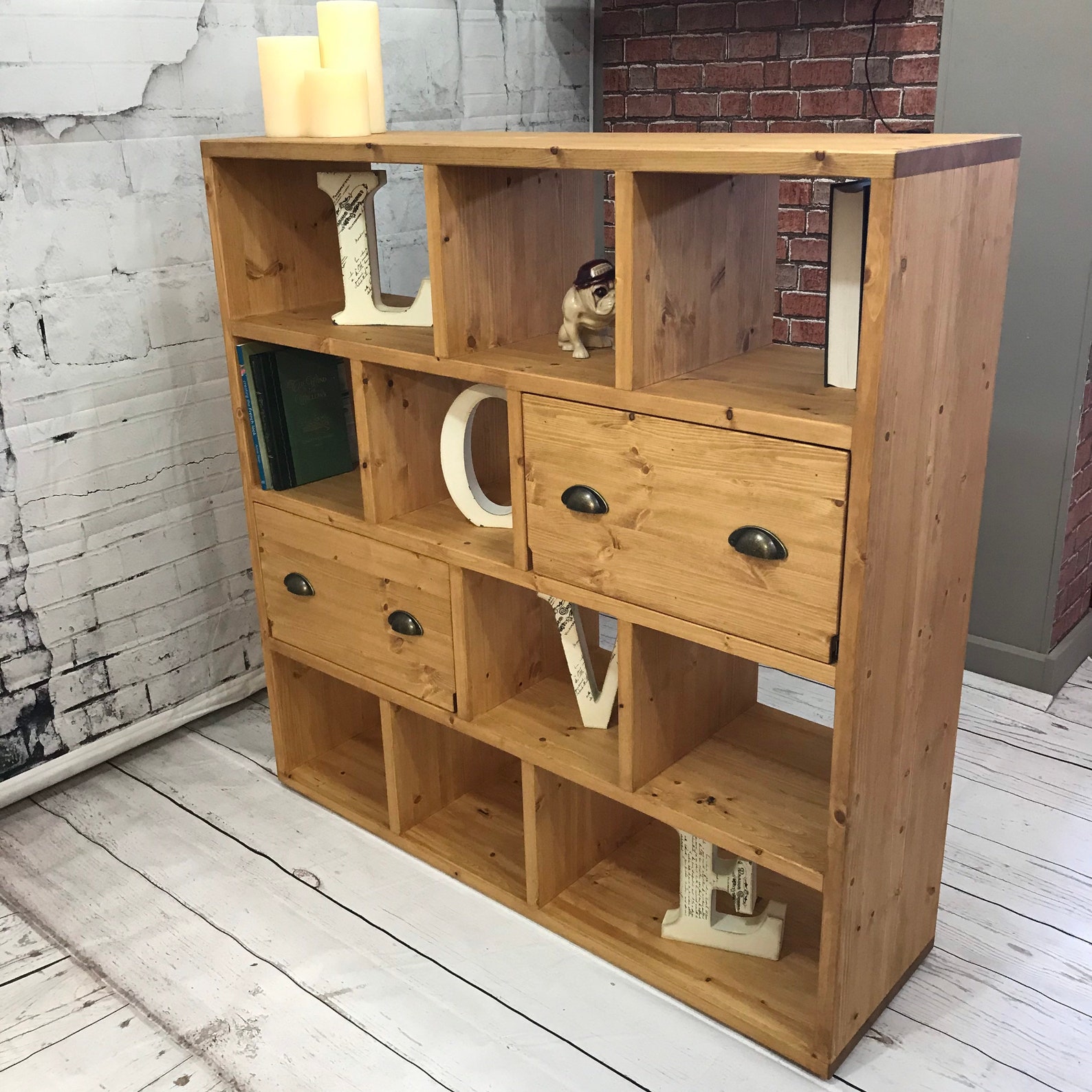 Bespoke Handmade Solid Pine Room Divider With Shelves / Etsy UK