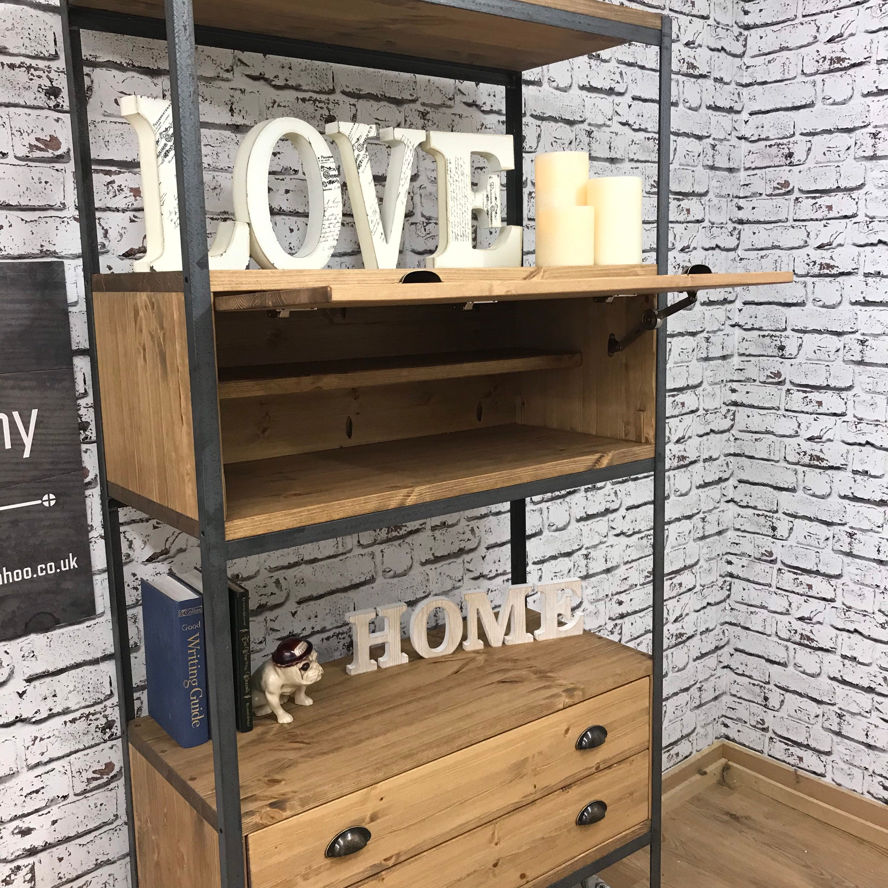 Handmade Industrial Furniture Shelving Unit With Cupboard and Etsy UK