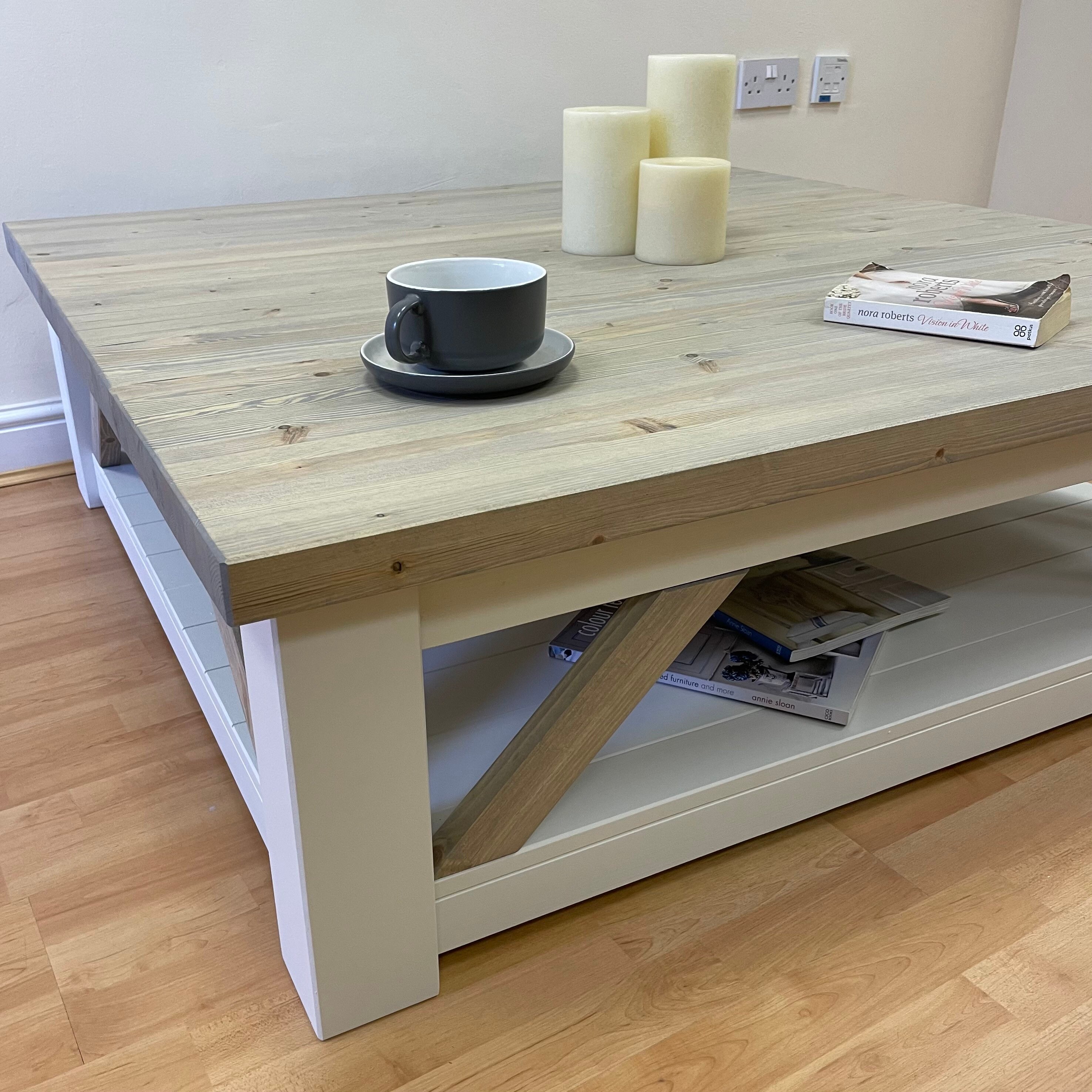 Large Square Handmade Solid Pine Farmhouse Coffee Table 0228 - Etsy UK