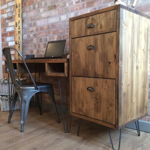 Rustic Industrial Style Vintage Retro Office Filing Cabinet Etsy