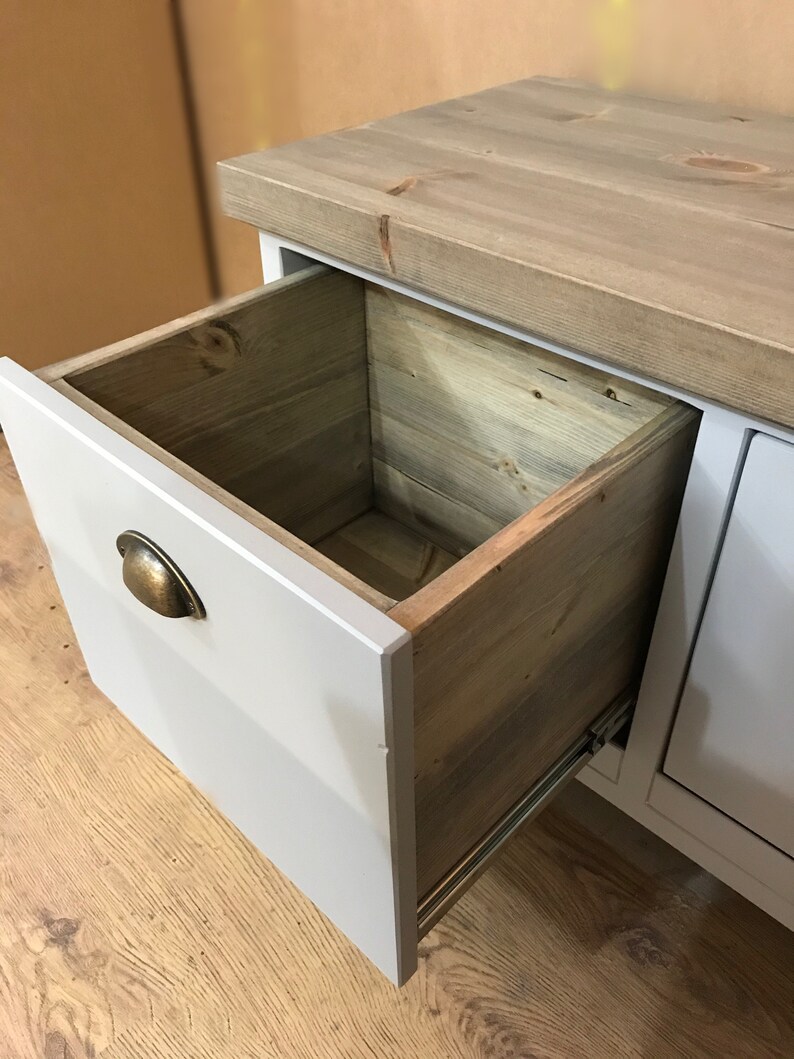 Pine Storage Bench With Drawers Bespoke Handmade Solid Pine Storage Bench with Drawers 0086 | Etsy
