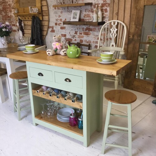 Rustic Breakfast Bar Kitchen Island Etsy