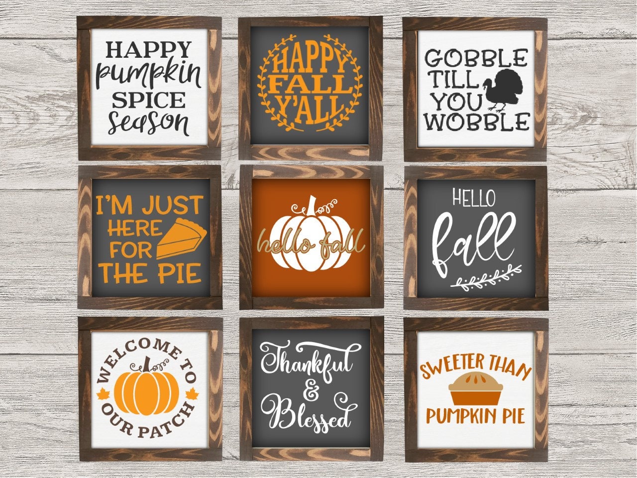 Fall Mini Sign Collection 6x6 Farmhouse Style Etsy