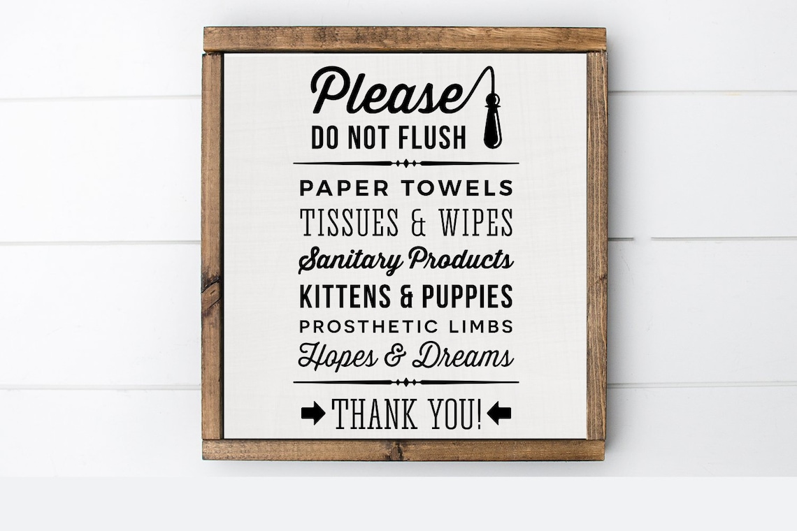 Please Do Not Flush Funny Bathroom Sign Washroom Decor Etsy