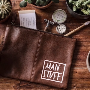 SWEARY MAN BAG / 男の物 / フェイクレザーウォッシュバッグ / iPad Mini / 旅行 / ギフト / プレゼント
