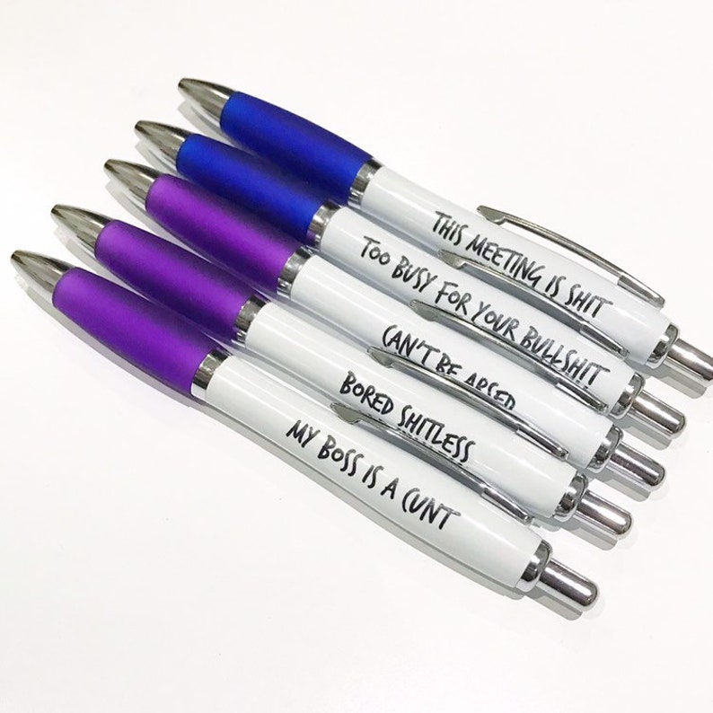 SWEARY PENS / Funny Rude Pens / Adults Only / OFFICE Pack Etsy