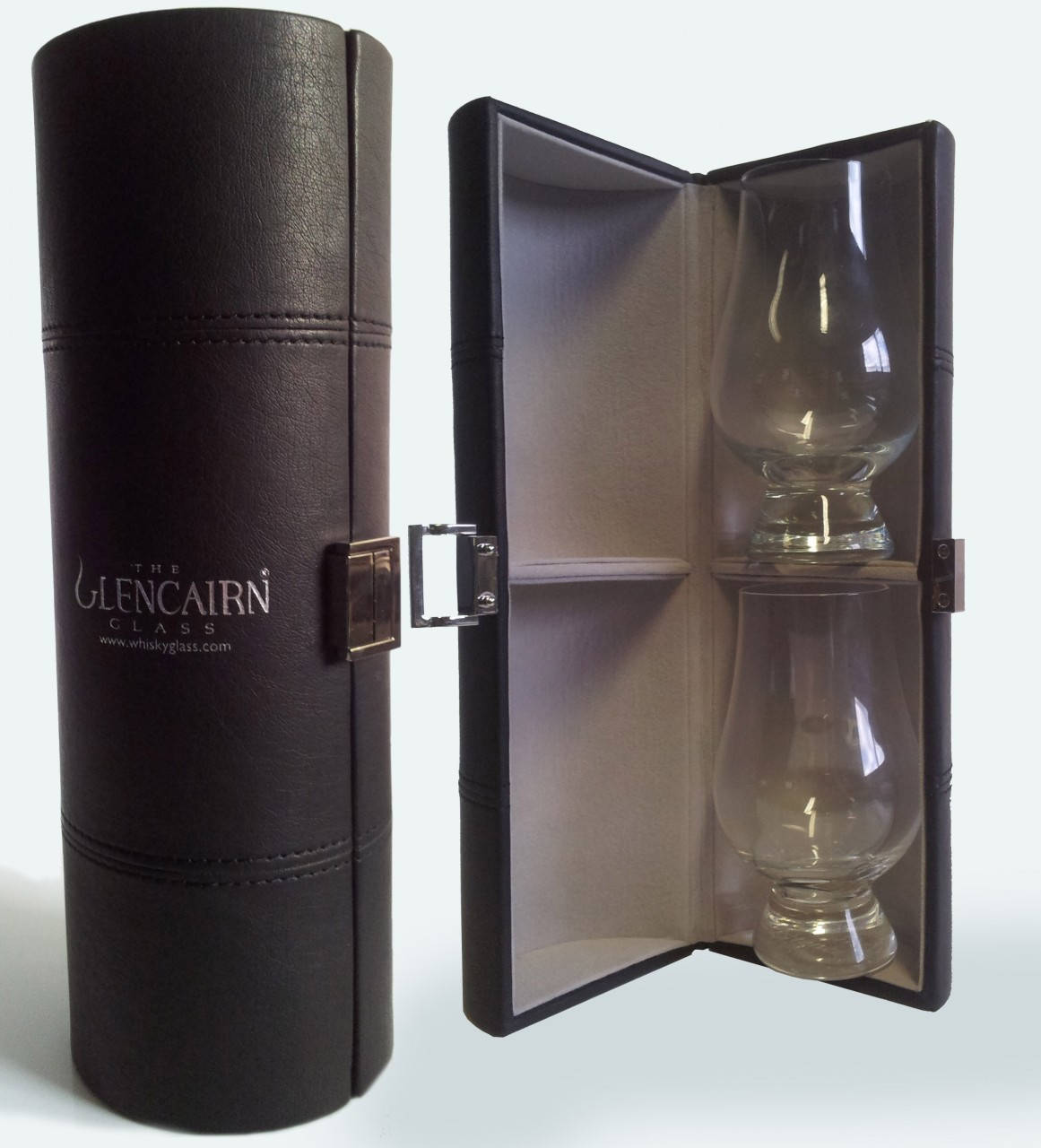 Glencairn Whisky Glass, Set of 2 in Leather Travel Case