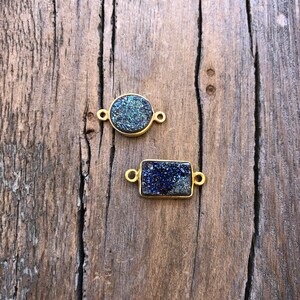 Druzy Bezel Connector -Medium, gold filled, jewelry supply, bezel, crystal, gemstone connector, druzy, birthstone, gold filled pendant