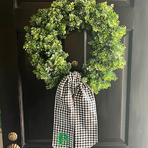 Monogrammed wreath sash