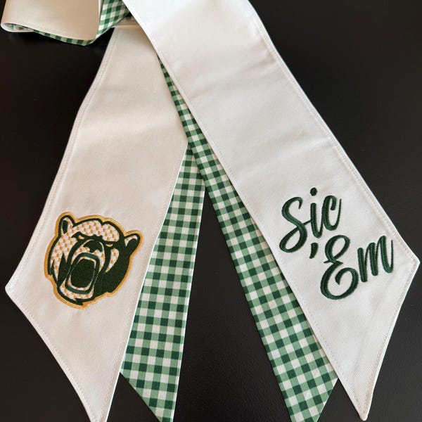 Baylor University Wreath Sash - Sic 'Em Bears Green & Gold Door Decor