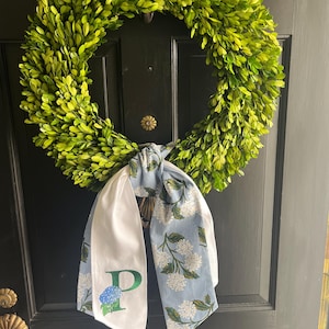 Embroidered Hydrangea Wreath Sash