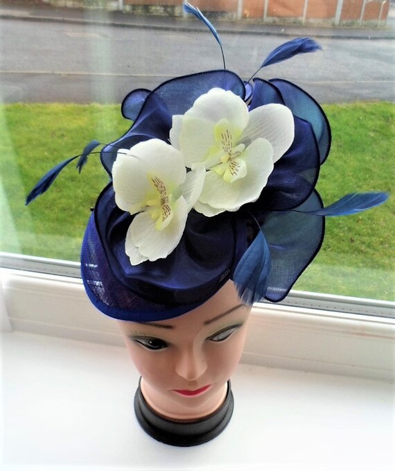 ladies royal blue wedding hats uk