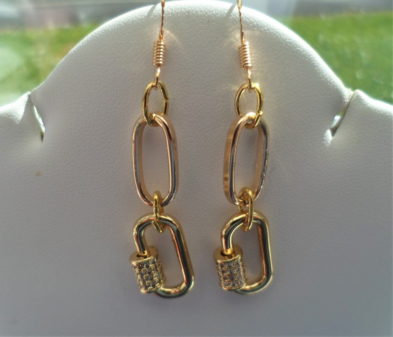 Pave Carabiner Link Earrings Stunning Carabiner earrings Etsy