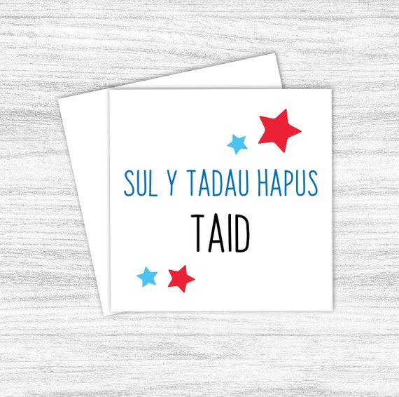 Welsh Fathers Day Card Dad Dadi Tadcu Tadcu Datgu Taid Grandad Sul y Tadau Hapus