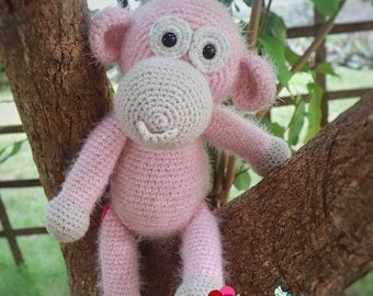 PDF Pattern - Amigurumi Monkey, Crochet monkey curtain tie back