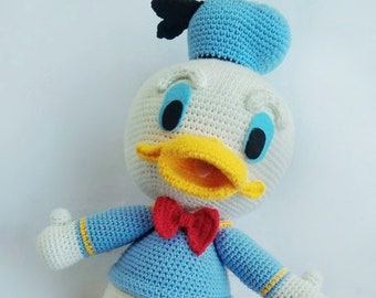 Amigurumi Donald Duck, Big size amigurumi, English PDF pattern