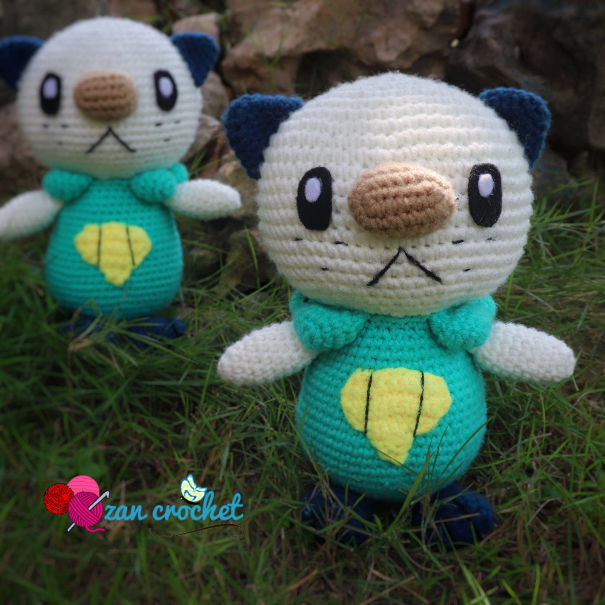 Crochet Amigirumi Oshawott, Pokemon, PDF pattern, English pattern