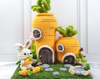 Schema all'uncinetto: Casette di carote amigurumi (PDF in inglese)