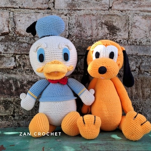 Crochet pattern bundle, amigurumi Donald and Pluto: Big Size (English PDF Pattern)