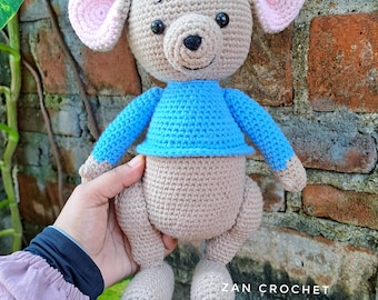 Pdf English Pattern, Amigurumi Kangaroo, kangaroo from winnie bear