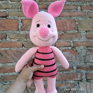 Amigurumi Crochet Piglet the pig, crochet piglet the pooh, English pdf pattern