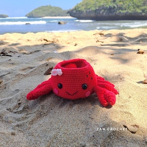 crochet amigurumi crab bowl, crochet container, crochet storage, English PDF pattern