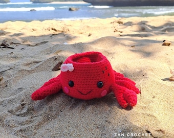 crochet amigurumi crab bowl, crochet container, crochet storage, English PDF pattern