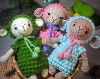 Crochet Amigurumi Lulu the Lamb Pattern, Digital pattern, English PDF pattern