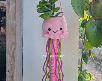Crochet Amigurumi Jellyfish bowl, crochet basket, crochet container - English PDF pattern