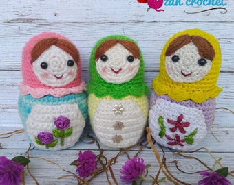 Amigurumi Matryoshka Pattern, English PDF pattern, Crochet Russian nesting doll