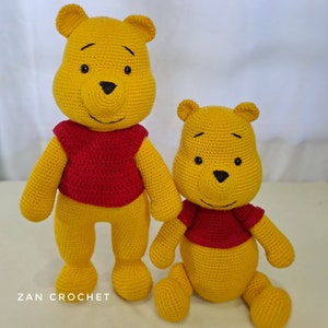 Bundle Crochet Winnie bear Pattern, English PDF pattern