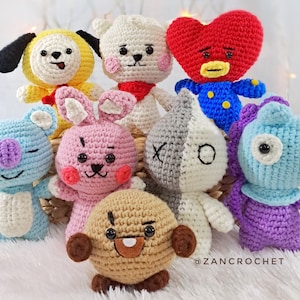 Amigurumi BT21 doll series bundle, Crochet Kpop Doll, English PDF pattern