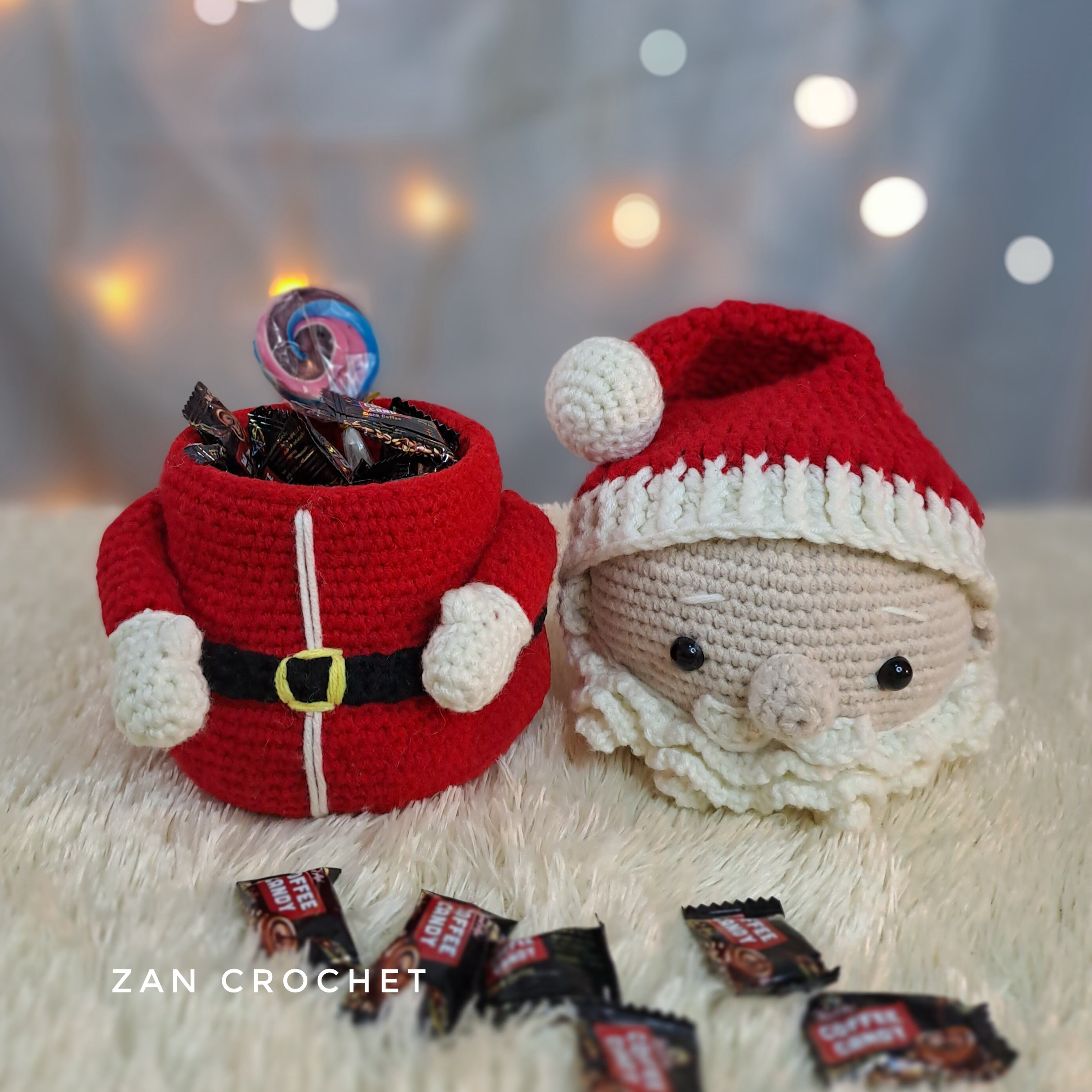 Crochet Amigurumi Santa Container Pattern: English PDF - Etsy