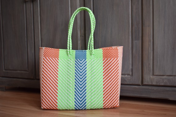 Large Woven Bag. Ideal for the Beach and Shopping Easy to - Etsy