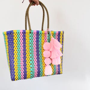 1 Small Tote Bag 32x26 cm Mexican handcrafted. Beach Tote. Market Tote bag for groceries. Wholesale. Combined shipping costs are available