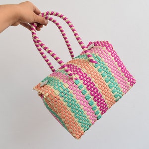 1 Small Lunch Bag. 25x16 cm Beach Bag, Cute Bag, Hand Bag, handmade Bag, Mexican handcraft. Ecobag Manejamos Mayoreo !!
